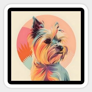 Retro Silky Terrier: Pastel Pup Revival Sticker